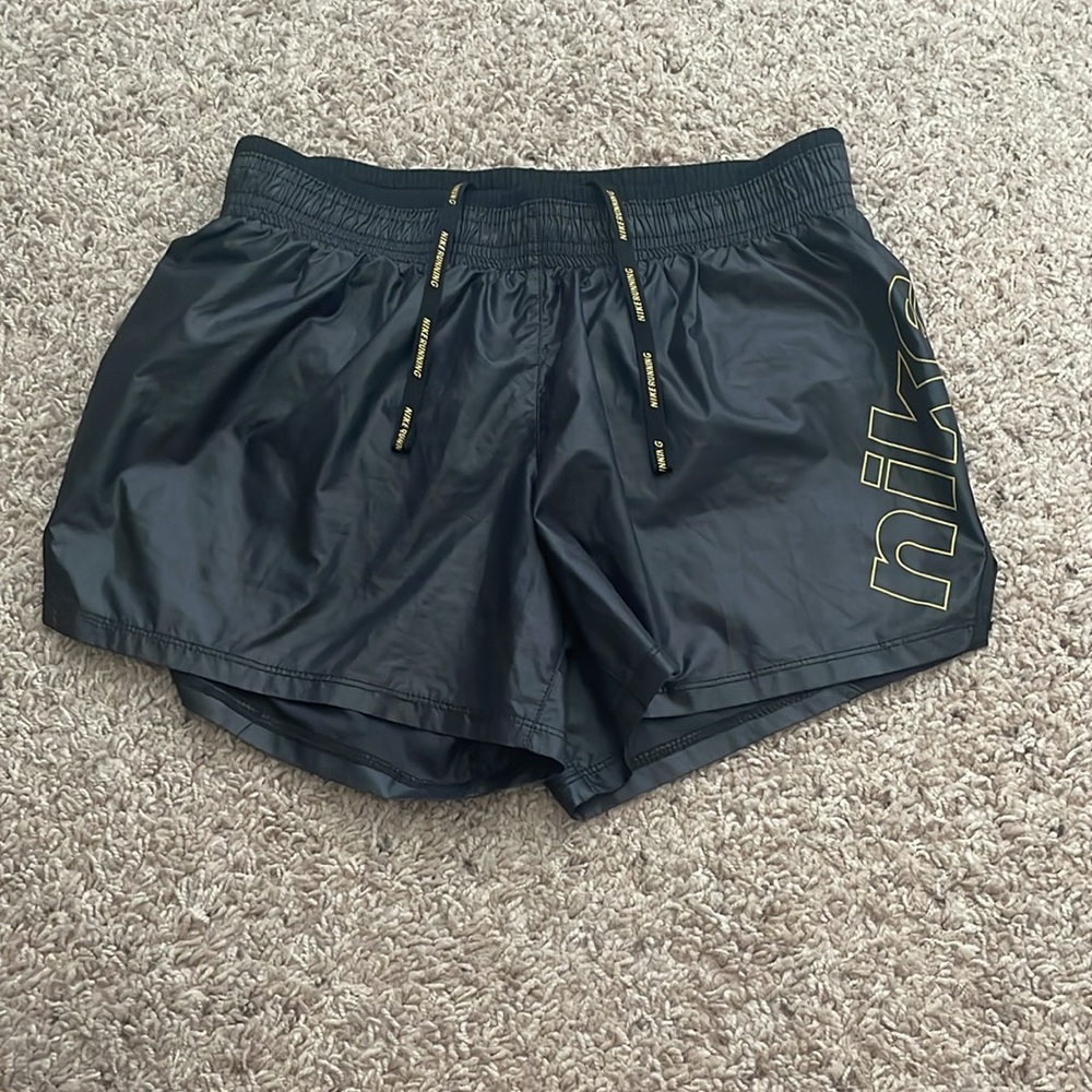 Nike running shorts Black Shorts with Gold Logo XS gym athletic workout